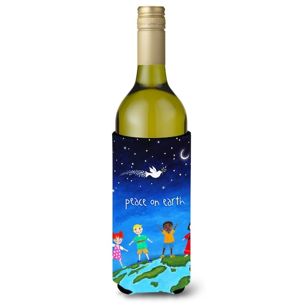 Carolines Treasures Peace on Earth Wine Bottle Beverage Insulator Hugger - VHA3039LITERK