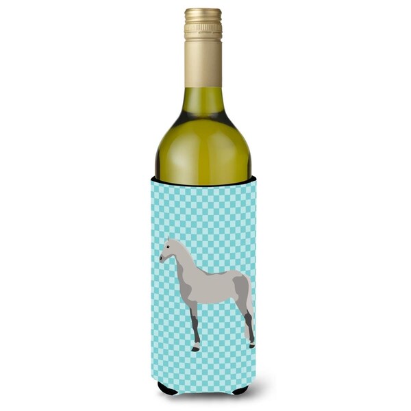 Carolines Treasures Orlov Trotter Horse Blue Check Wine Bottle Beverge Insulator Hugger - BB8082LITERK