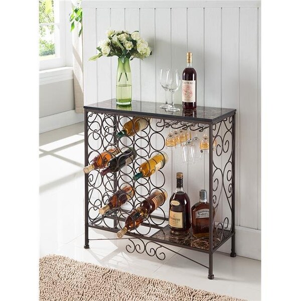 Kb KB WR1349 30 x 30 x 12 in. Metal Storage Wine Rack - Bronze - WR1349