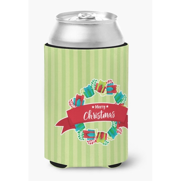 Carolines Treasures Christmas Wreath Presents Green Can or Bottle Hugger - BB6977CC