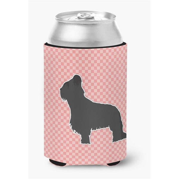 Carolines Treasures Briard Checkerboard Pink Can or Bottle Hugger - BB3626CC