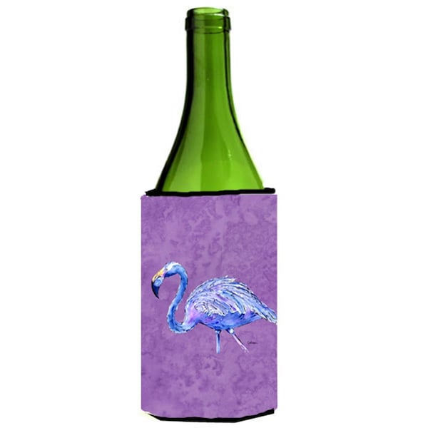 Carolines Treasures Flamingo On Purple Wine bottle sleeve Hugger - 24 oz. - 8874LITERK
