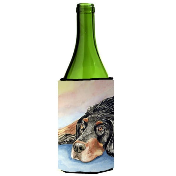 Carolines Treasures Gordon Setter Waiting on Mom Wine bottle sleeve Hugger 24 oz. - 7062LITERK