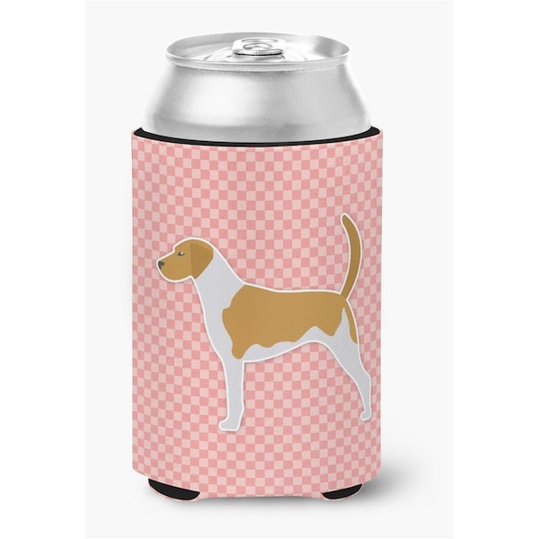 Carolines Treasures American Foxhound Checkerboard Pink Can or Bottle Hugger - BB3598CC