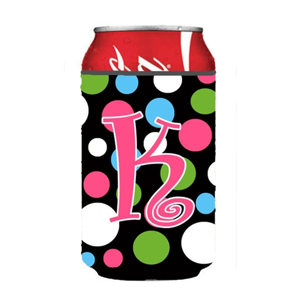 Carolines Treasures Letter K Initial Monogram - Polkadots And Pink Can Or Bottle  Hugger - CJ1038-KCC