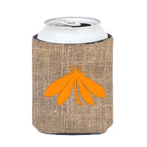 Carolines Treasures Moth Burlap And Orange Can Or Bottle  Hugger - BB1060-BL-OR-CC