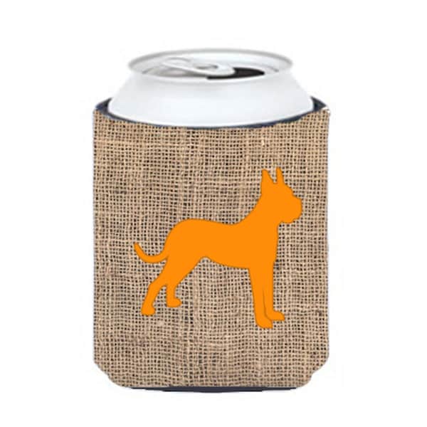 Carolines Treasures Boxer Burlap And Orange Can Or Bottle  Hugger - BB1109-BL-OR-CC