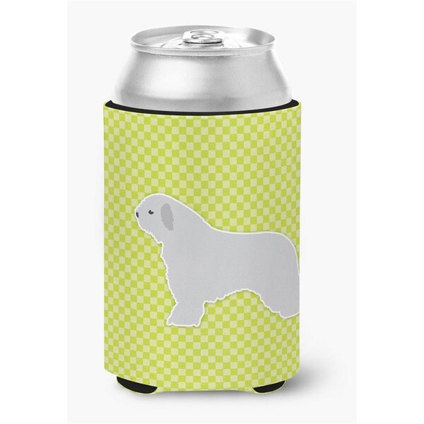 Carolines Treasures Spanish Water Dog Checkerboard Green Can or Bottle Hugger - BB3815CC