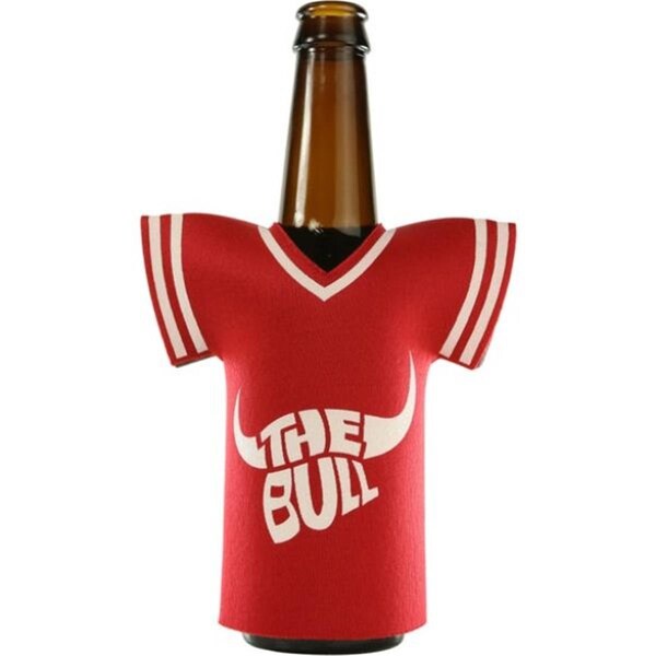 Logo Chair Plain Red Jersey Bottle Coozie - 001-791-RED