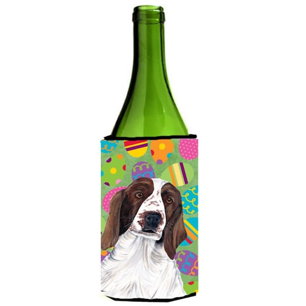 Carolines Treasures Welsh Springer Spaniel Easter Eggtravaganza Wine Bottle   Hugger - 24 oz. - SC9460LITERK