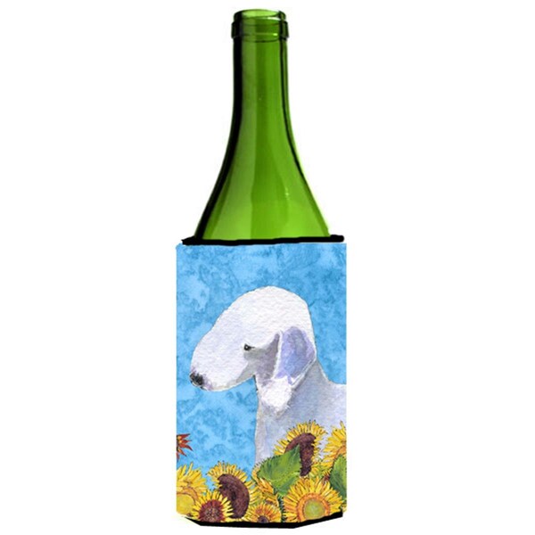 Carolines Treasures Bedlington Terrier In Summer Flowers Wine bottle sleeve Hugger - 24 oz. - SS4116LITERK