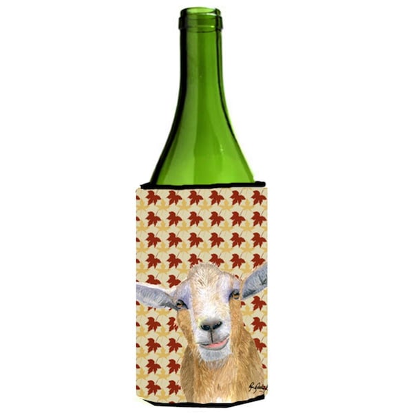 Carolines Treasures Fall Leaves Goat Wine bottle sleeve Hugger - 24 oz. - RDR3027LITERK