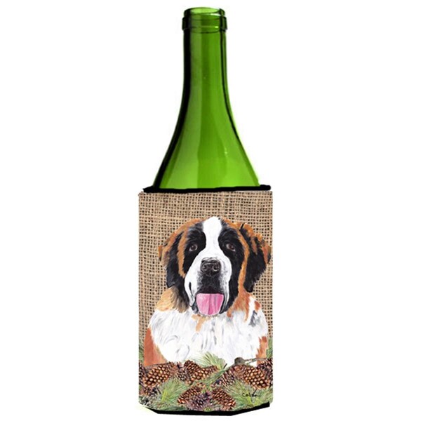 Carolines Treasures Saint Bernard Wine bottle sleeve Hugger - 24 oz. - SC9041LITERK