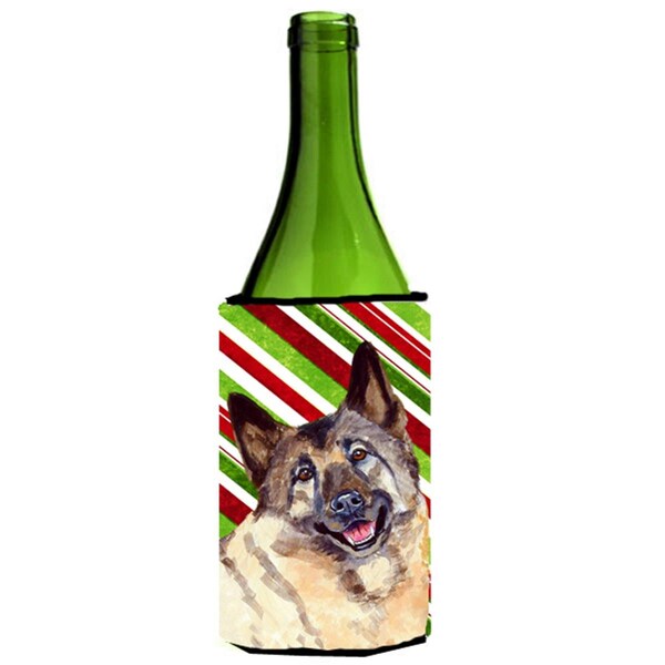 Carolines Treasures Norwegian Elkhound Candy Cane Holiday Christmas Wine bottle sleeve Hugger - 24 oz. - LH9263LITERK