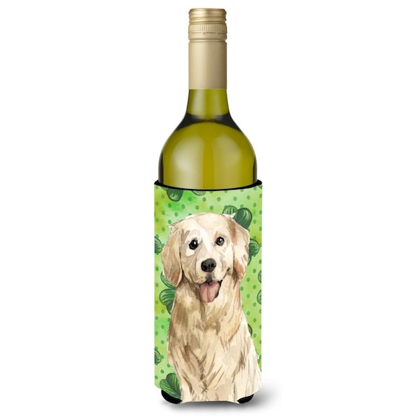 Carolines Treasures Shamrocks Golden Retriever Wine Bottle Beverge Insulator Hugger - CK1804LITERK