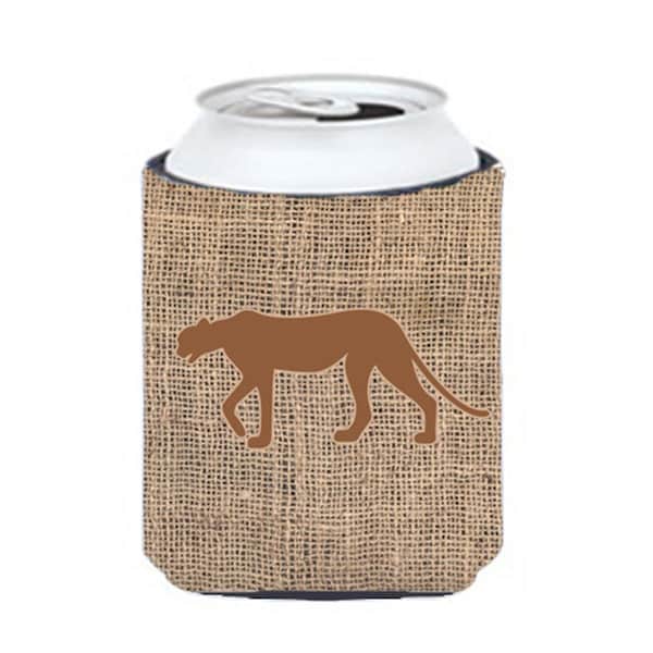Carolines Treasures Leopard Burlap And Brown Can Or Bottle  Hugger - BB1004-BL-BN-CC