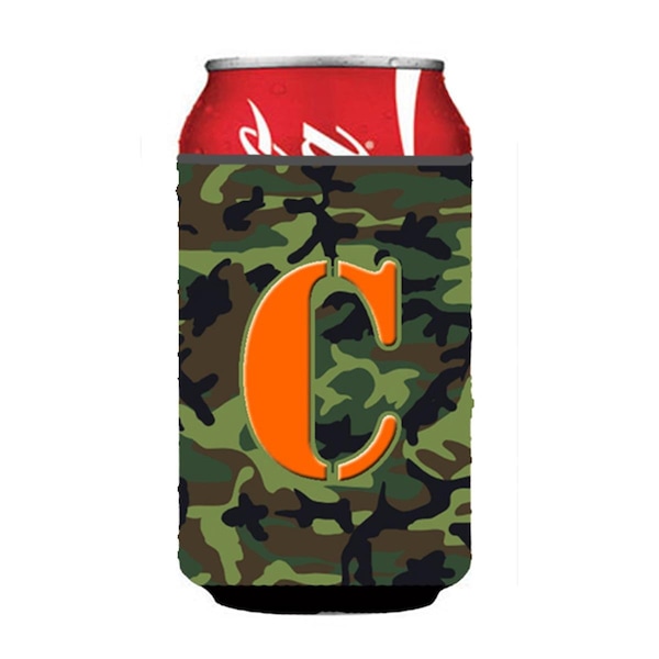 Carolines Treasures Letter C Initial Monogram - Camo Green Can Or Bottle  Hugger - CJ1030-CCC