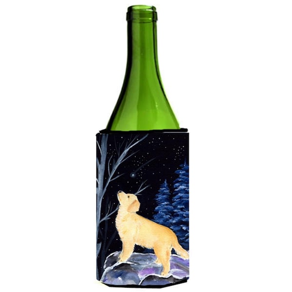 Carolines Treasures Starry Night Golden Retriever Wine bottle sleeve Hugger - SS8392LITERK