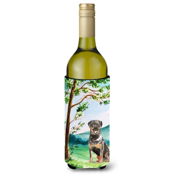 Carolines Treasures Under the Tree Rottweiler Wine Bottle Beverage Insulator Hugger - CK2562LITERK
