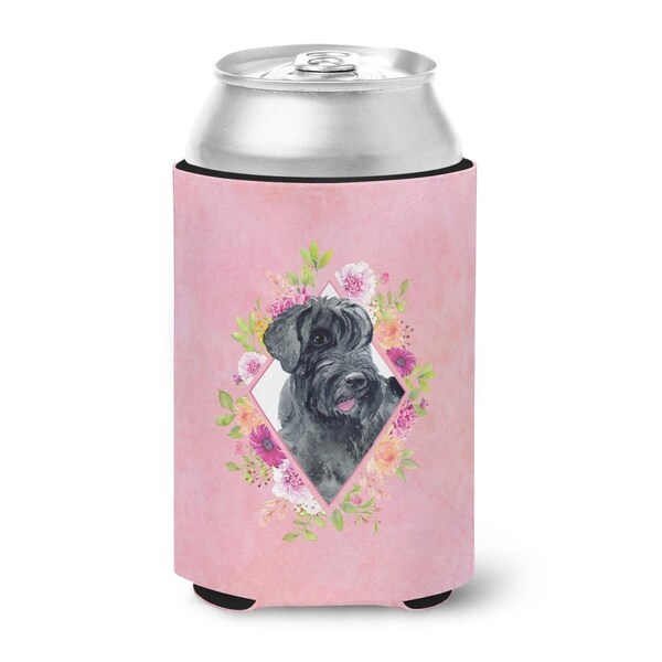 Carolines Treasures Giant Schnauzer Pink Flowers Can or Bottle Hugger - CK4178CC