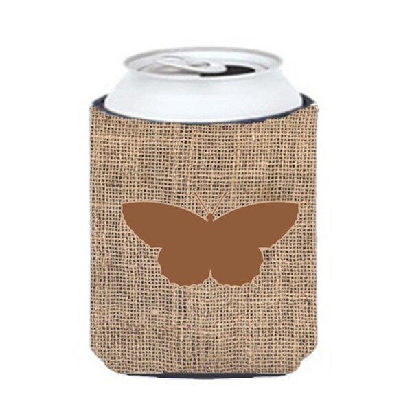 Carolines Treasures Butterfly Burlap And Brown Can Or Bottle  Hugger - BB1041-BL-BN-CC