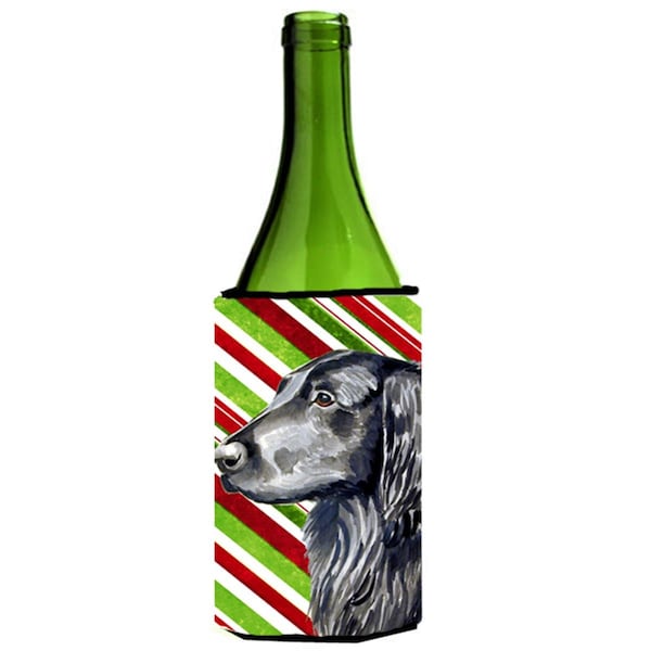 Carolines Treasures Flat Coated Retriever Candy Cane Holiday Christmas Wine bottle sleeve Hugger - 24 oz. - LH9231LITERK