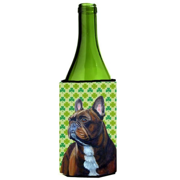 Carolines Treasures French Bulldog St. Patricks Day Shamrock Wine bottle sleeve Hugger 24 oz. - LH9205LITERK