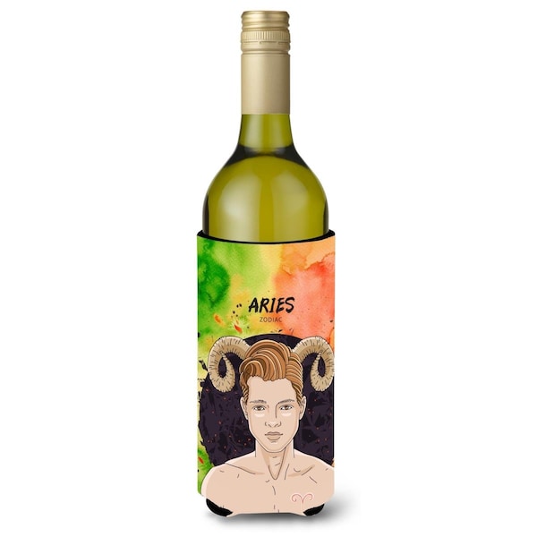Carolines Treasures Aries Zodiac Sign Wine Bottle Beverge Insulator Hugger - BB7317LITERK
