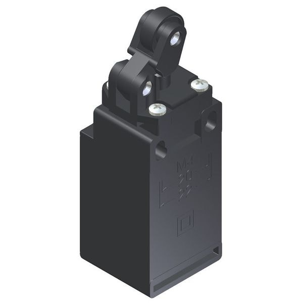 Interruptor de límite Dayton, pistón, palanca de rodillo, 1NC/1NO, 10A @ 480V AC, Ubicación del actuador: Parte superior - 14H181