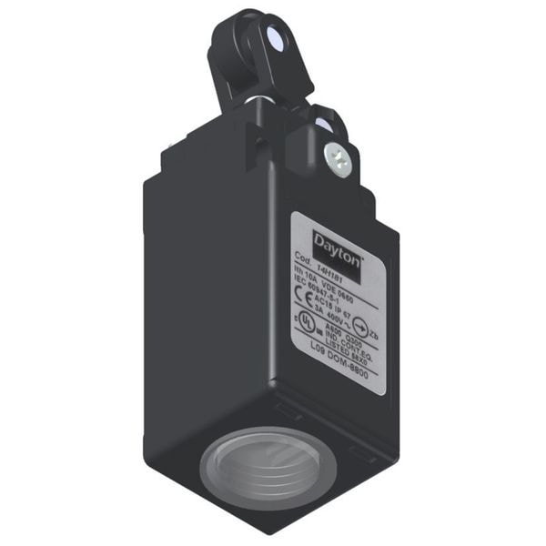 Interruptor de límite Dayton, pistón, palanca de rodillo, 1NC/1NO, 10A @ 480V AC, Ubicación del actuador: Parte superior - 14H181
