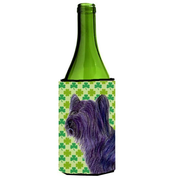 Carolines Treasures Skye Terrier St. Patricks Day Shamrock Portrait Wine bottle sleeve Hugger 24 oz. - SS4394LITERK