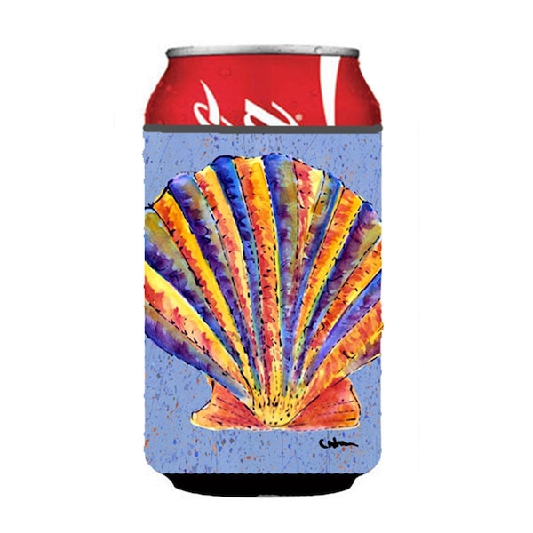Carolines Treasures Scallop Shell On Blue Can Or Bottle  Hugger - 8525CC