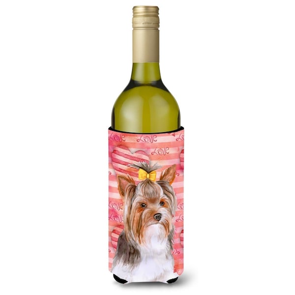Carolines Treasures Yorkshire Terrier No 2 Love Wine Bottle Beverge Insulator Hugger - BB9810LITERK