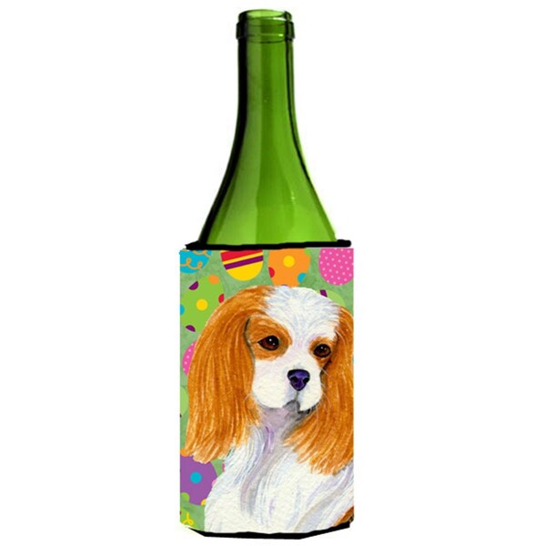 Carolines Treasures Cavalier Spaniel Easter Eggtravaganza Wine bottle sleeve Hugger - 24 Oz. - SS4872LITERK