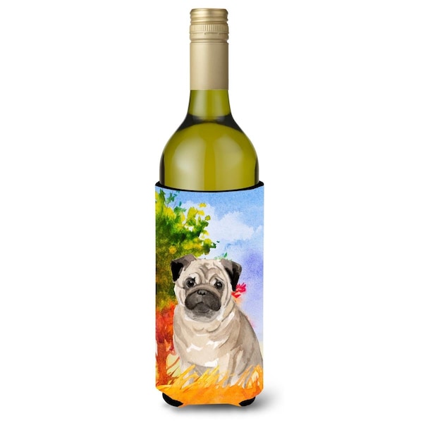 Carolines Treasures Fall Fawn Pug Wine Bottle Beverage Insulator Hugger - CK1934LITERK