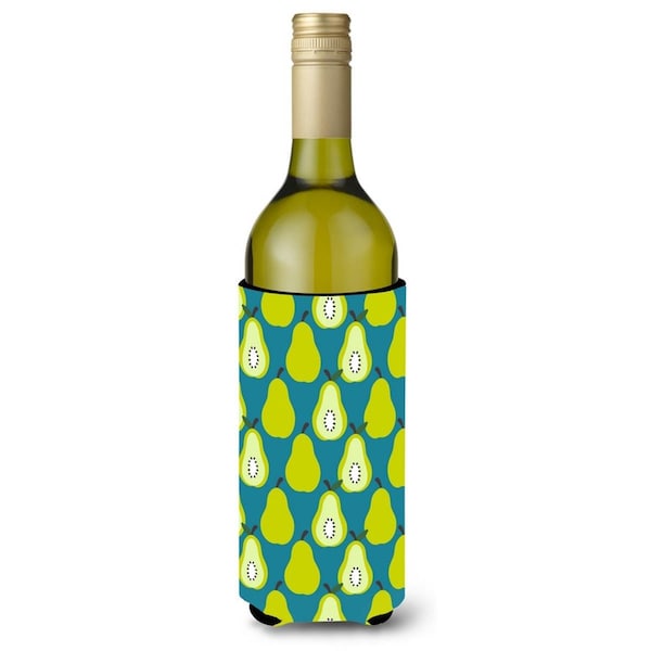 Carolines Treasures Pears on Green Wine Bottle Beverge Insulator Hugger - BB5138LITERK