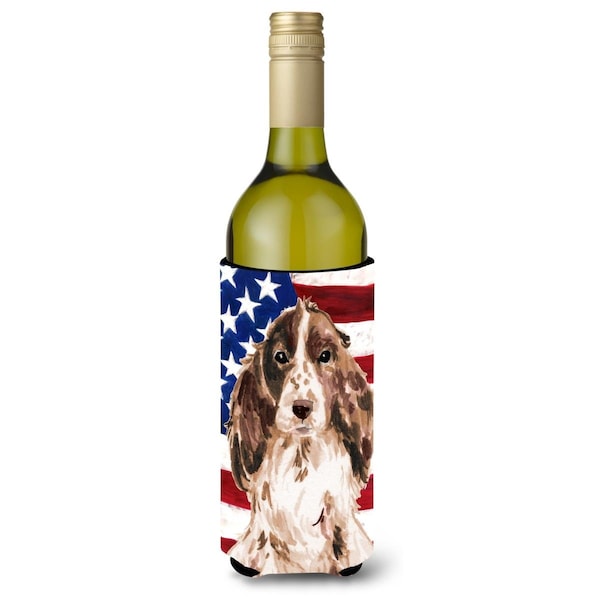 Carolines Treasures Brown Parti Patriotic Wine Bottle Beverge Insulator Hugger - BB9377LITERK