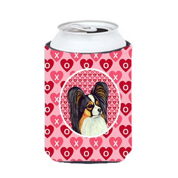 Carolines Treasures Papillon Valentines Love and Hearts Can or bottle sleeve Hugger - LH9165CC