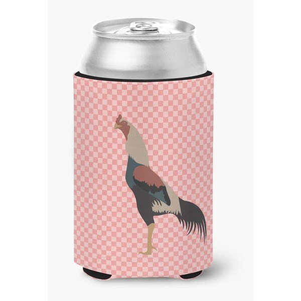 Carolines Treasures Kulang Chicken Pink Check Can or Bottle Hugger - BB7838CC