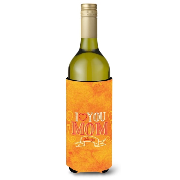 Carolines Treasures I Love you Mom Wine Bottle Beverge Insulator Hugger - BB5417LITERK