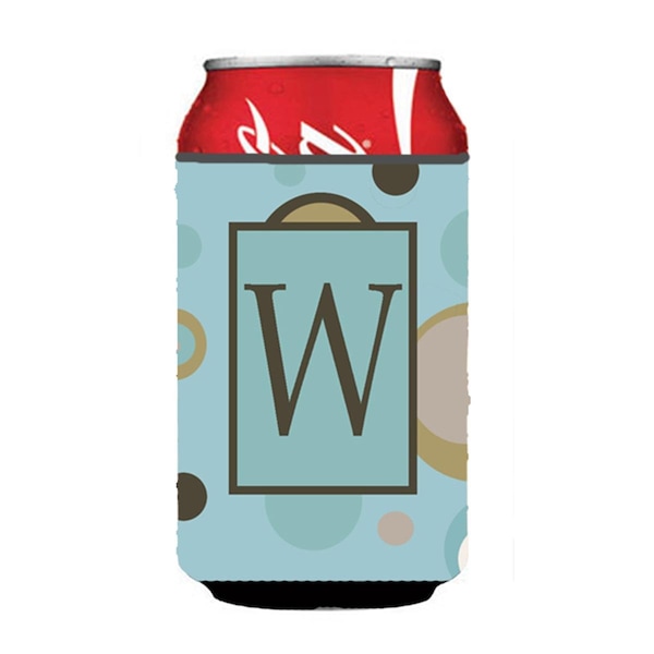 Carolines Treasures Letter W Initial Monogram - Blue Dots Can Or Bottle  Hugger - CJ1013-WCC