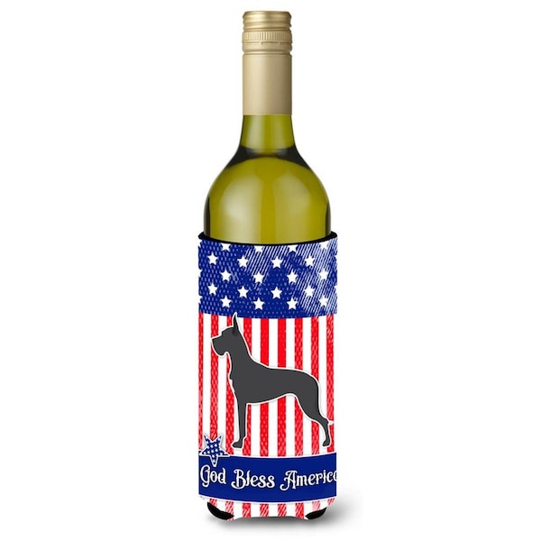 Carolines Treasures USA Patriotic Great Dane Wine Bottle Beverge Insulator Hugger - BB3375LITERK