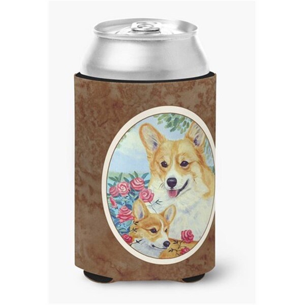 Carolines Treasures Corgi Momma Loves Roses Can or Bottle Hugger - 7084CC