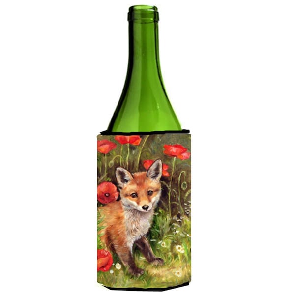 Carolines Treasures Fox Cub by Debbie Cook Wine Bottle Can cooler Hugger - CDCO0226LITERK