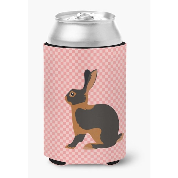 Carolines Treasures Tan Rabbit Pink Check Can or Bottle Hugger - BB7963CC