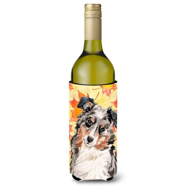 Carolines Treasures Australian Shepherd Fall Wine Bottle Beverge Insulator Hugger - BB9502LITERK