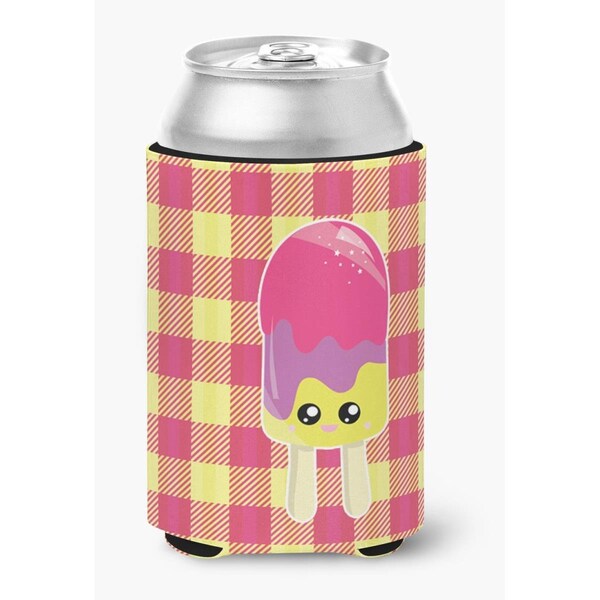Carolines Treasures Ice Pop Popsicle Face Gingham Can or Bottle Hugger - BB7068CC