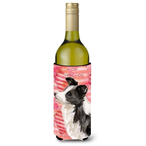 Carolines Treasures Border Collie Love Wine Bottle Beverge Insulator Hugger - BB9478LITERK