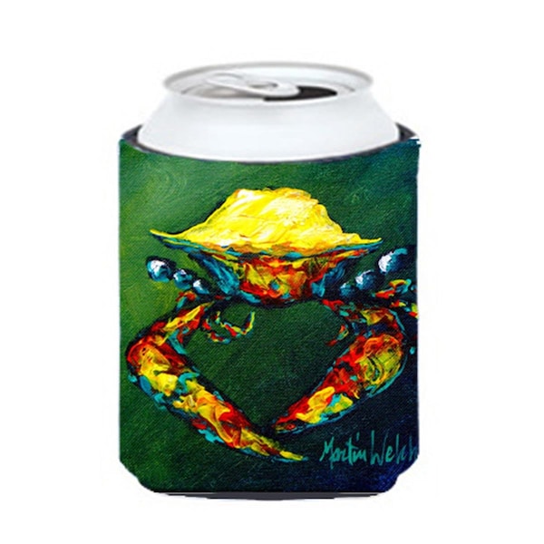 Carolines Treasures Crab Little Green Can Or Bottle  Hugger - MW1038CC
