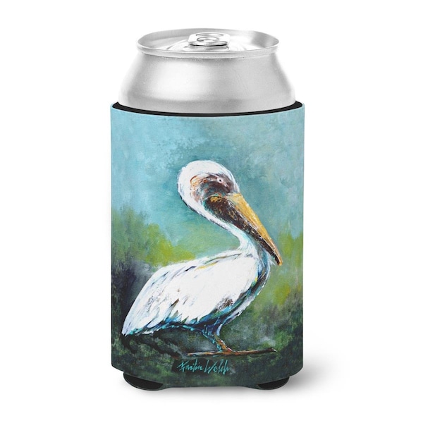Carolines Treasures Blue Stand White Pelican Can or Bottle Hugger - MW1309CC